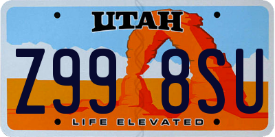 UT license plate Z998SU