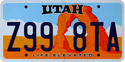 UT license plate Z998TA