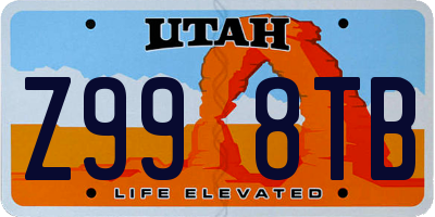 UT license plate Z998TB