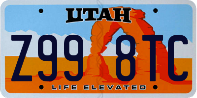 UT license plate Z998TC