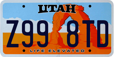 UT license plate Z998TD