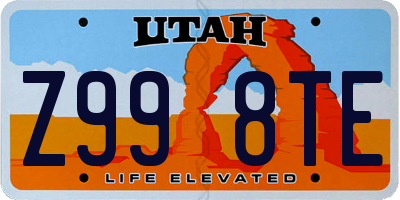 UT license plate Z998TE