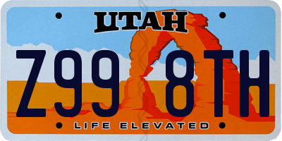 UT license plate Z998TH