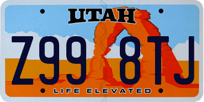 UT license plate Z998TJ