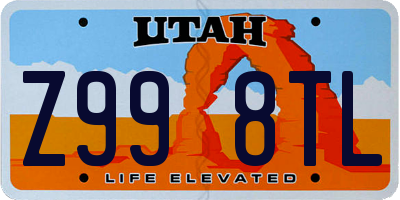 UT license plate Z998TL