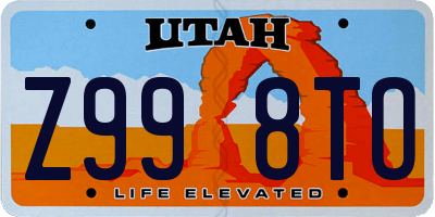 UT license plate Z998TO