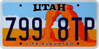 UT license plate Z998TP