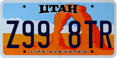 UT license plate Z998TR