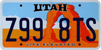 UT license plate Z998TS