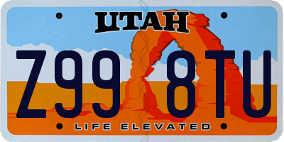 UT license plate Z998TU