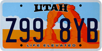 UT license plate Z998YB