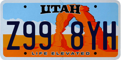 UT license plate Z998YH
