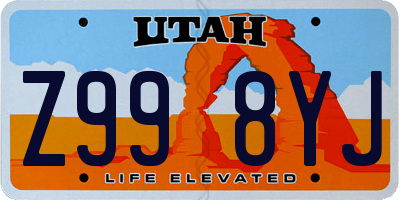 UT license plate Z998YJ