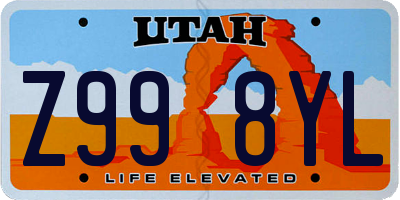 UT license plate Z998YL