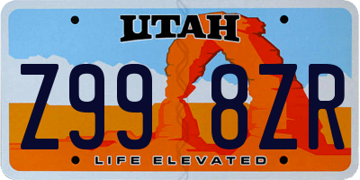 UT license plate Z998ZR