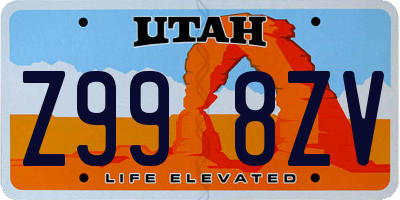 UT license plate Z998ZV