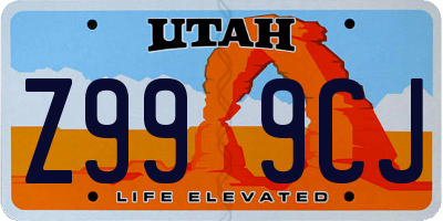 UT license plate Z999CJ