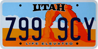 UT license plate Z999CY
