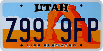 UT license plate Z999FP