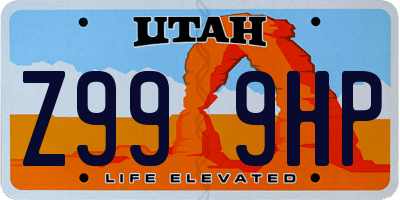 UT license plate Z999HP