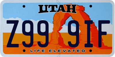 UT license plate Z999IF