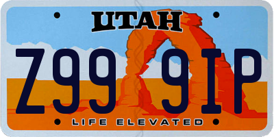 UT license plate Z999IP