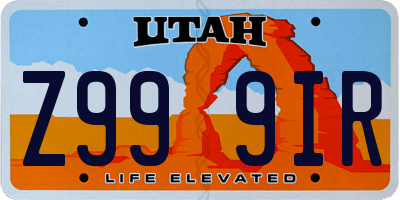 UT license plate Z999IR