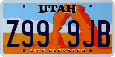 UT license plate Z999JB