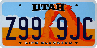 UT license plate Z999JC