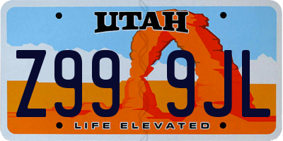 UT license plate Z999JL