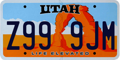 UT license plate Z999JM