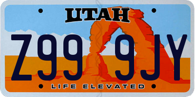 UT license plate Z999JY