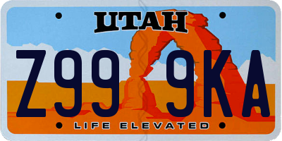 UT license plate Z999KA