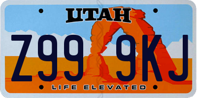 UT license plate Z999KJ