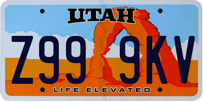 UT license plate Z999KV