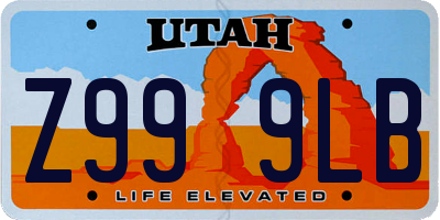 UT license plate Z999LB