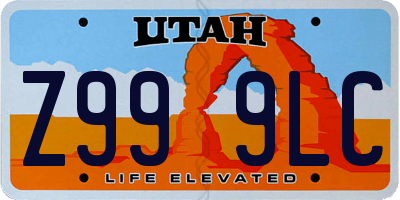 UT license plate Z999LC