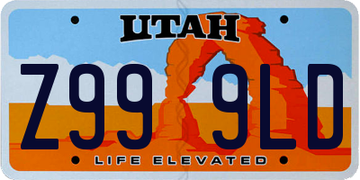 UT license plate Z999LD