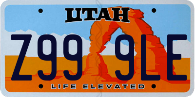UT license plate Z999LE