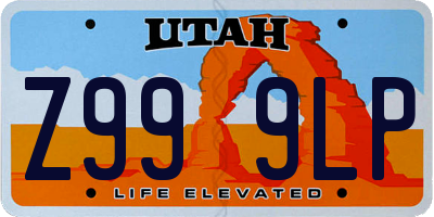 UT license plate Z999LP