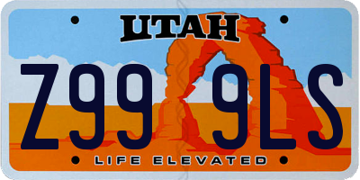 UT license plate Z999LS