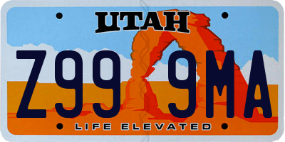 UT license plate Z999MA