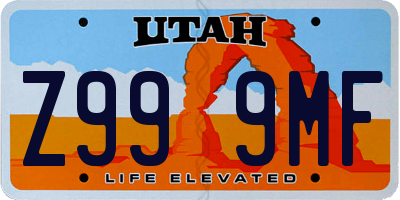 UT license plate Z999MF