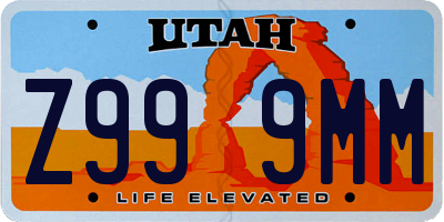 UT license plate Z999MM