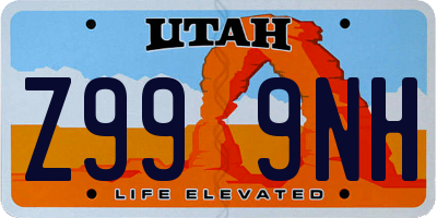 UT license plate Z999NH