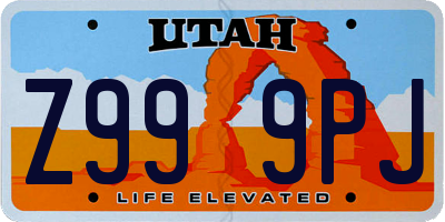 UT license plate Z999PJ