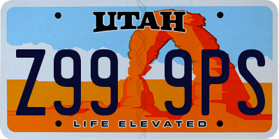 UT license plate Z999PS