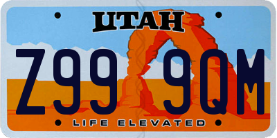 UT license plate Z999QM