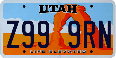 UT license plate Z999RN