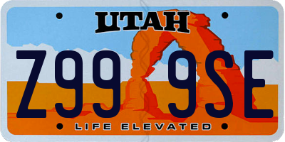 UT license plate Z999SE